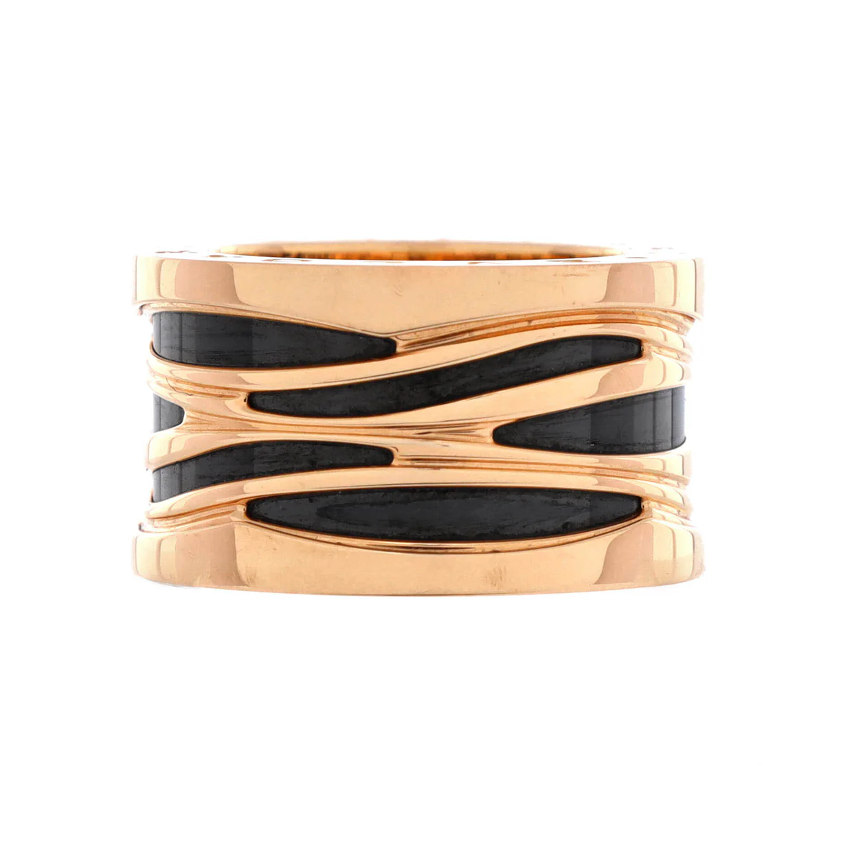 B.Zero1 Design Legend Zaha Hadid Four Band Ring 18K Rose Gold with Ceramic - Deep Luxury