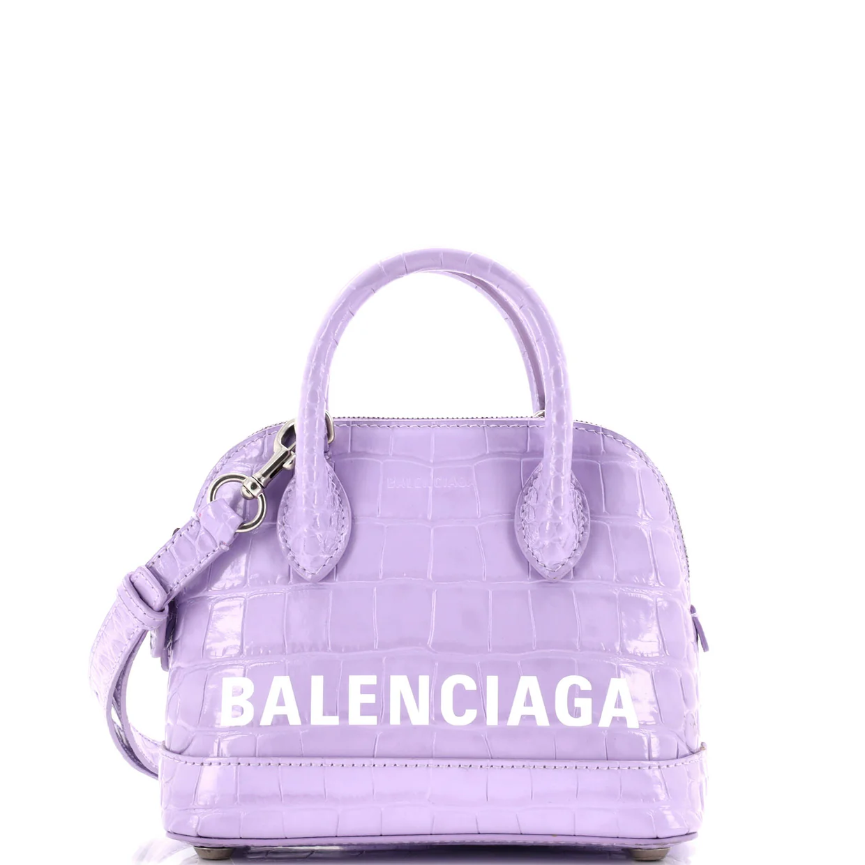 Logo Ville Bag Crocodile Embossed Leather XXS - Deep Luxury