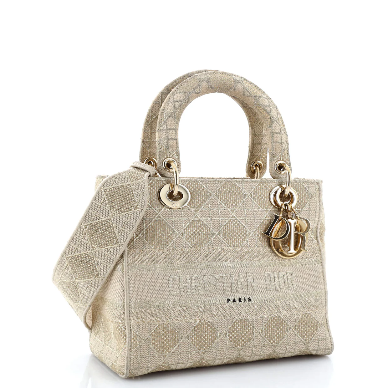 Lady D-Lite Bag Cannage Embroidered Canvas Medium - Deep Luxury