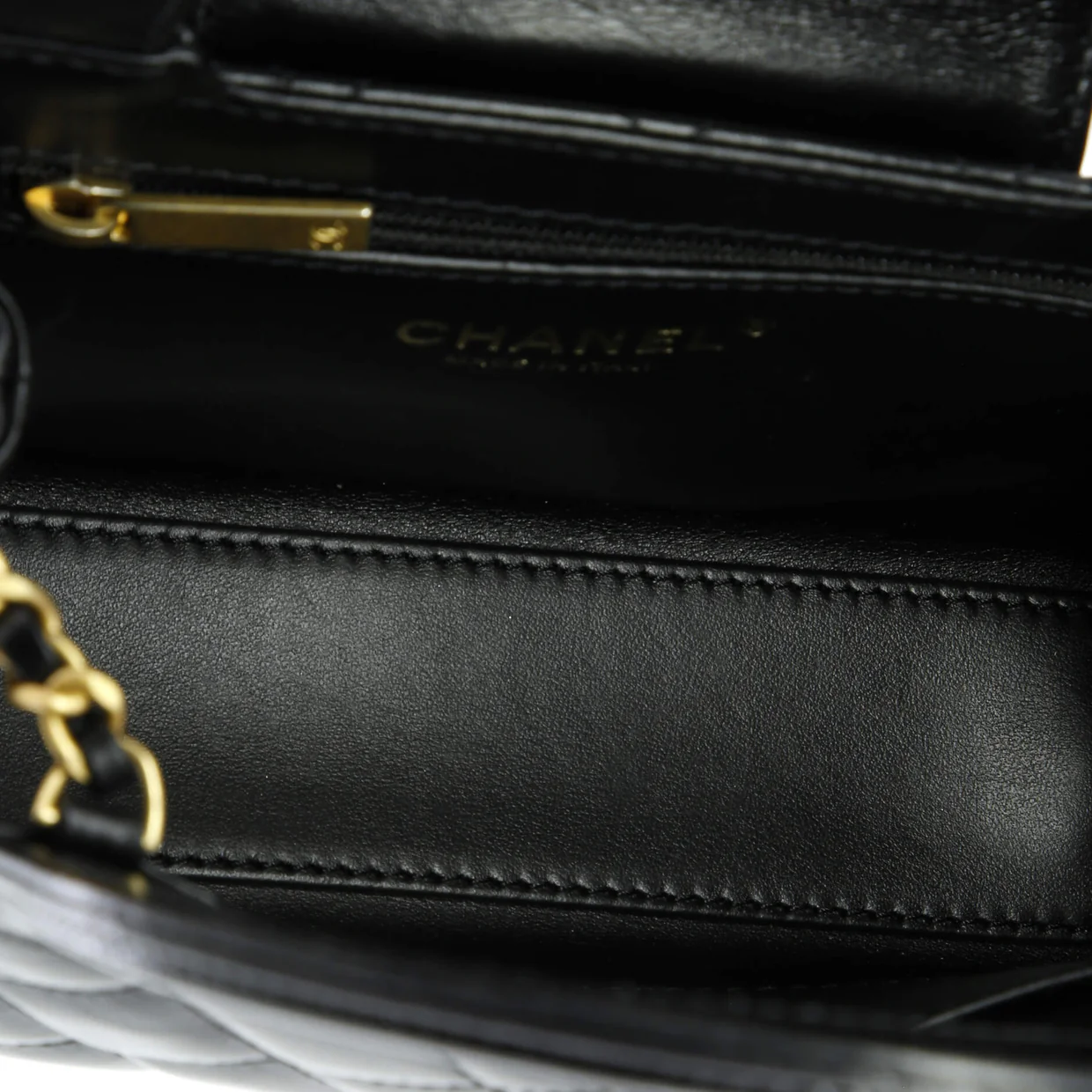 Kelly Top Handle Shopping Bag Quilted Shiny Aged Calfskin Mini - Deep Luxury