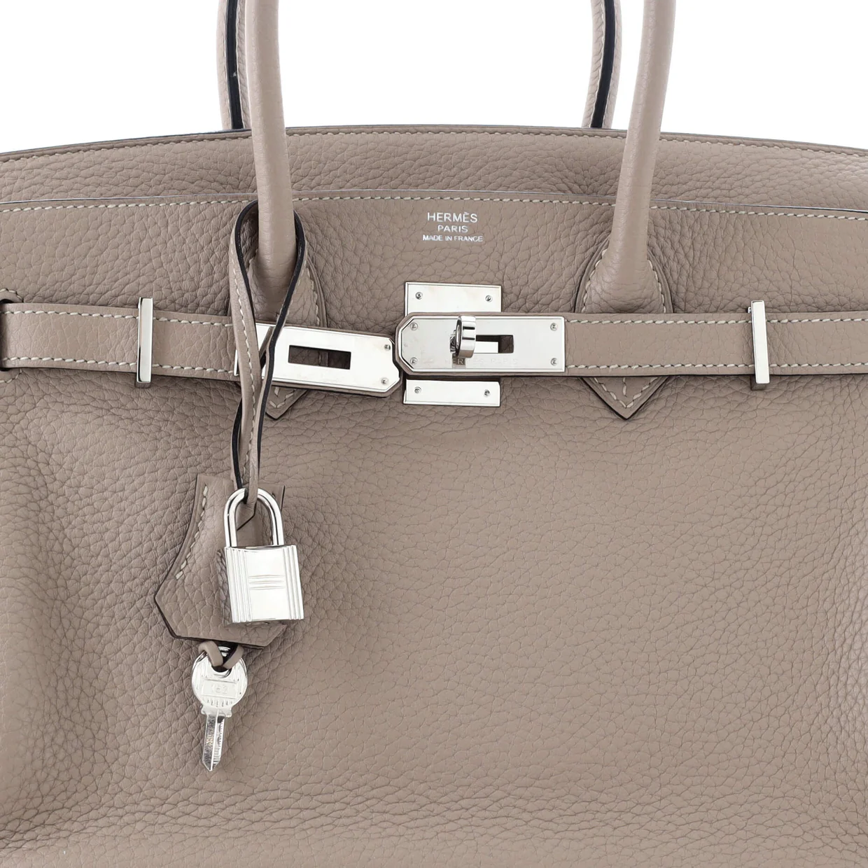 Birkin Handbag Grey Clemence with Palladium Hardware 30 - Deep Luxury