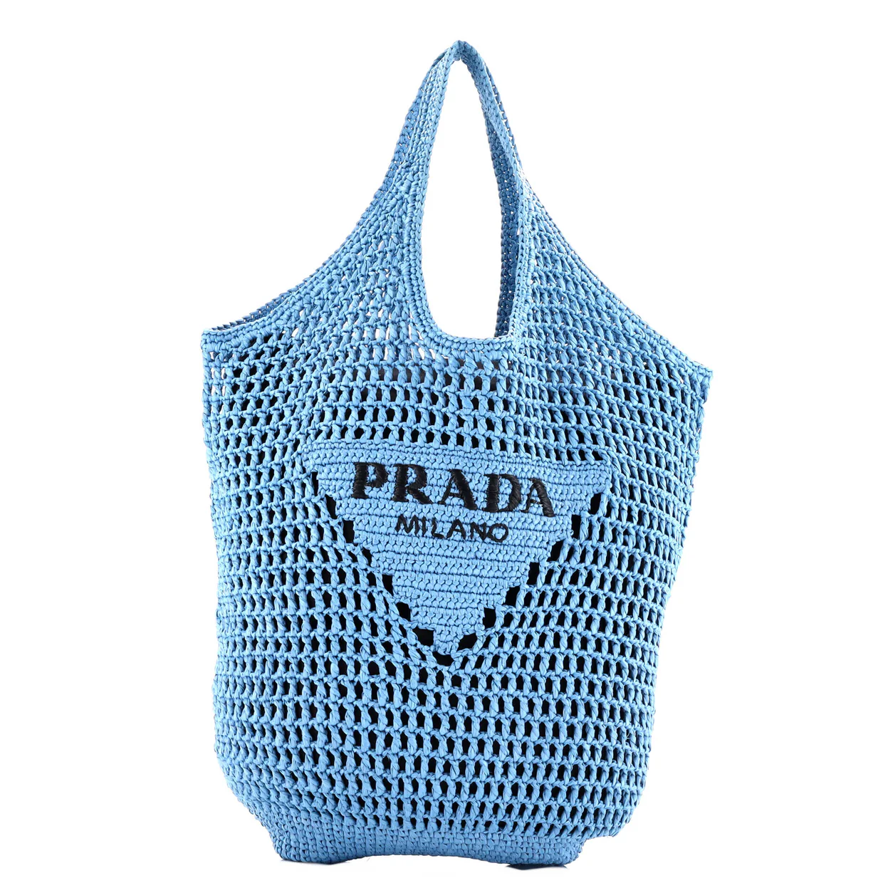 Triangle Logo Bucket Tote Raffia - Deep Luxury