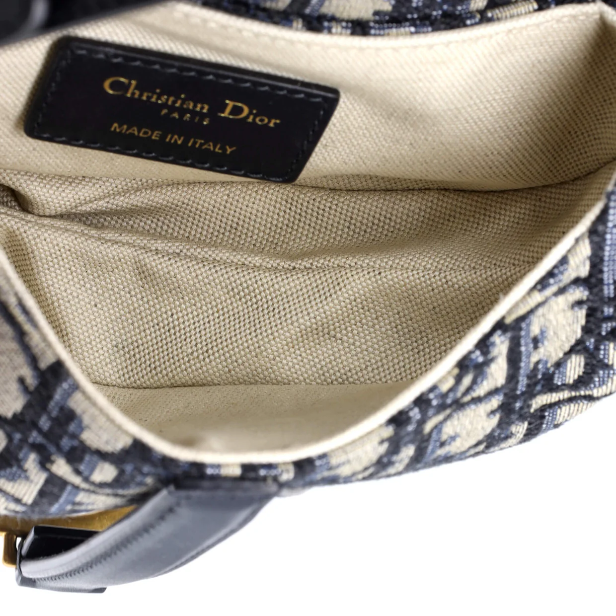 Saddle Handbag with Strap Oblique Canvas Mini - Deep Luxury