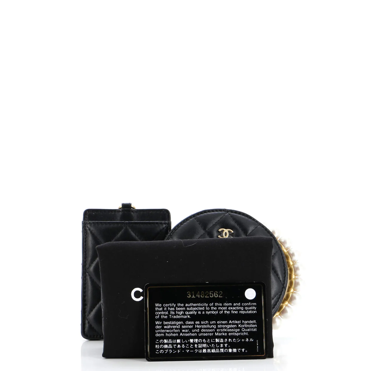Pearl Crown Handle Multi-Pouches Quilted Lambskin - Deep Luxury