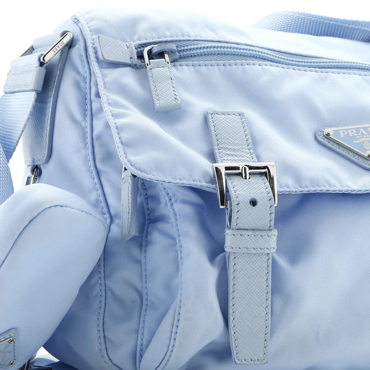 Double Buckle Flap Messenger Bag Re-Nylon Medium - Deep Luxury