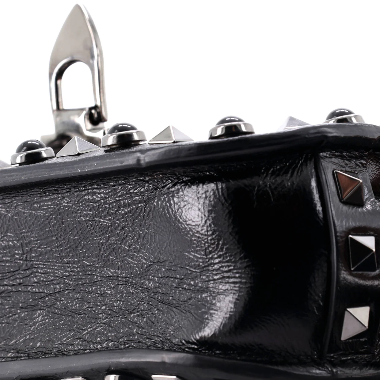 Rolling Rockstud Crossbody Bag Leather with Cabochons Small - Deep Luxury