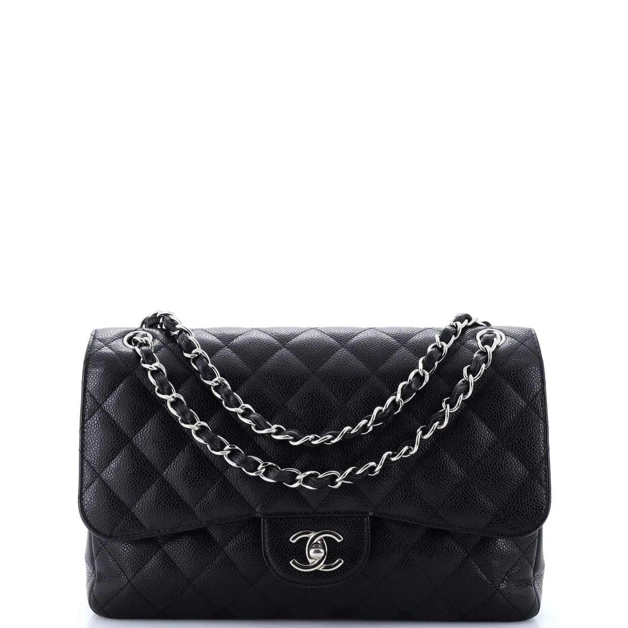 Classic Double Flap Bag Quilted Caviar Jumbo - Deep Luxury