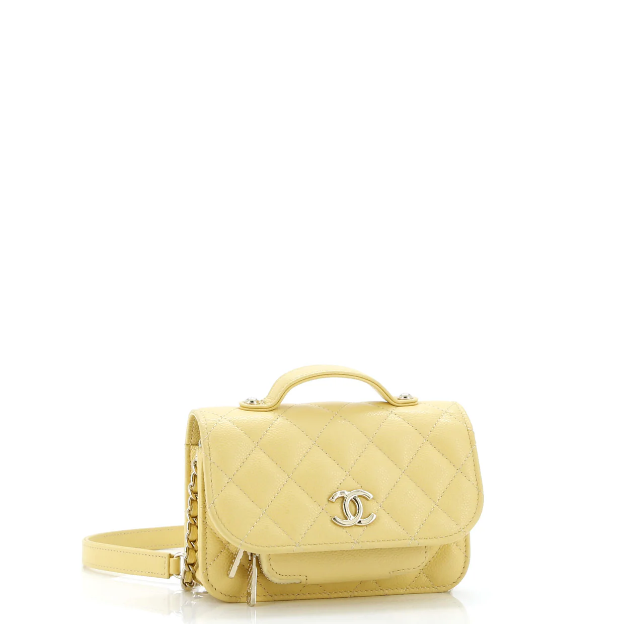 Business Affinity Flap Clutch with Chain Quilted Caviar - Deep Luxury