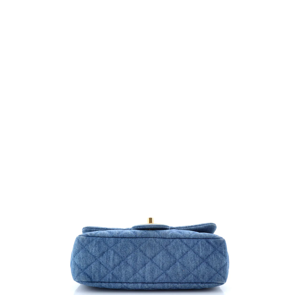 Pearl Crush Flap Bag Quilted Denim Mini - Deep Luxury