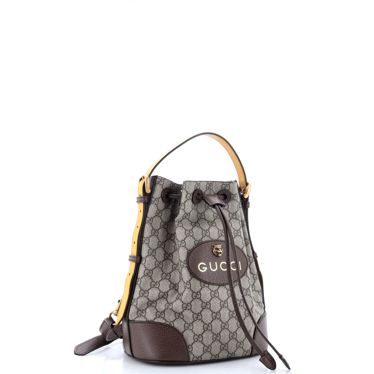 Neo Vintage Drawstring Bucket Backpack GG Coated Canvas Mini - Deep Luxury