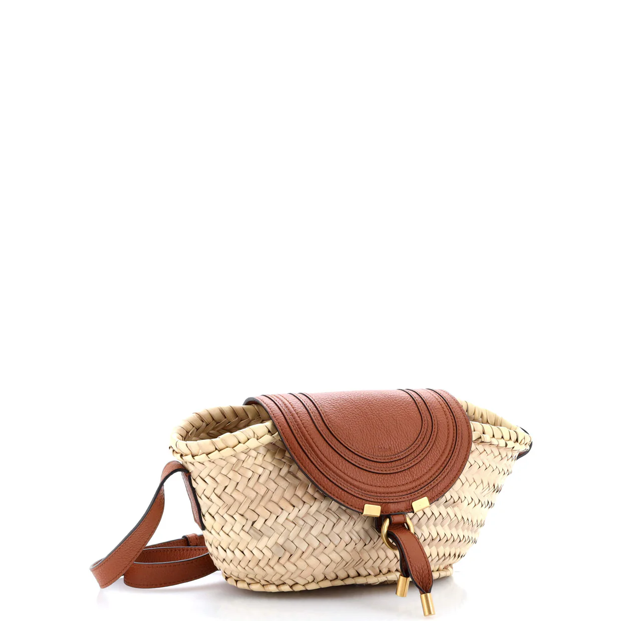 Marcie Basket Crossbody Bag Raffia and Leather Small - Deep Luxury