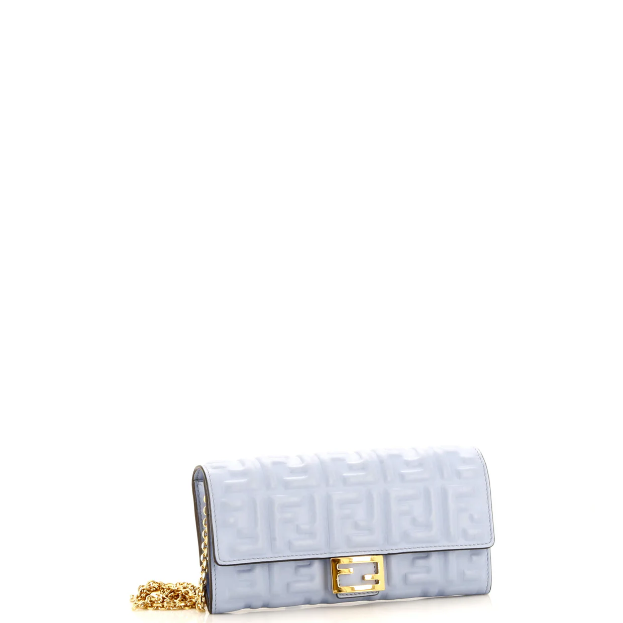 Baguette Continental Wallet on Chain Zucca Embossed Leather - Deep Luxury
