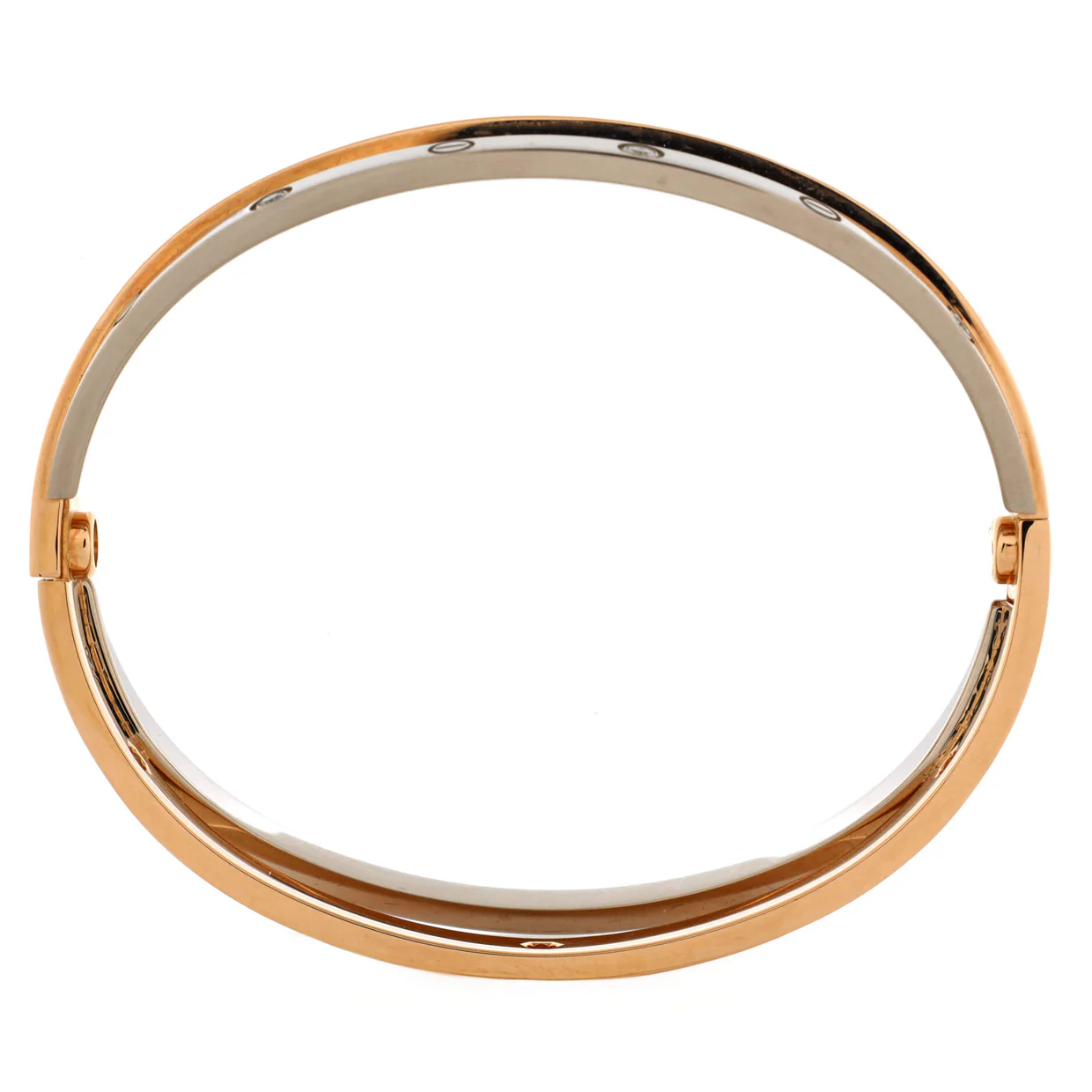 Double Love Bracelet 18K Rose Gold with 18K White Gold with Diamonds - Deep Luxury
