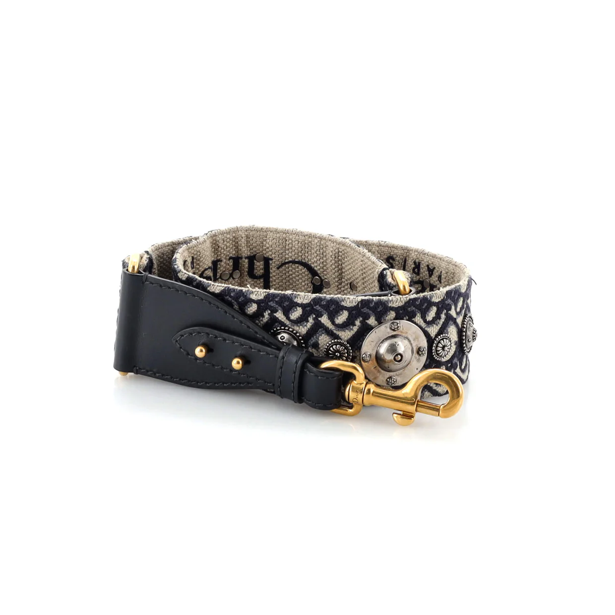 Shoulder Strap Embellished Oblique Canvas - Deep Luxury