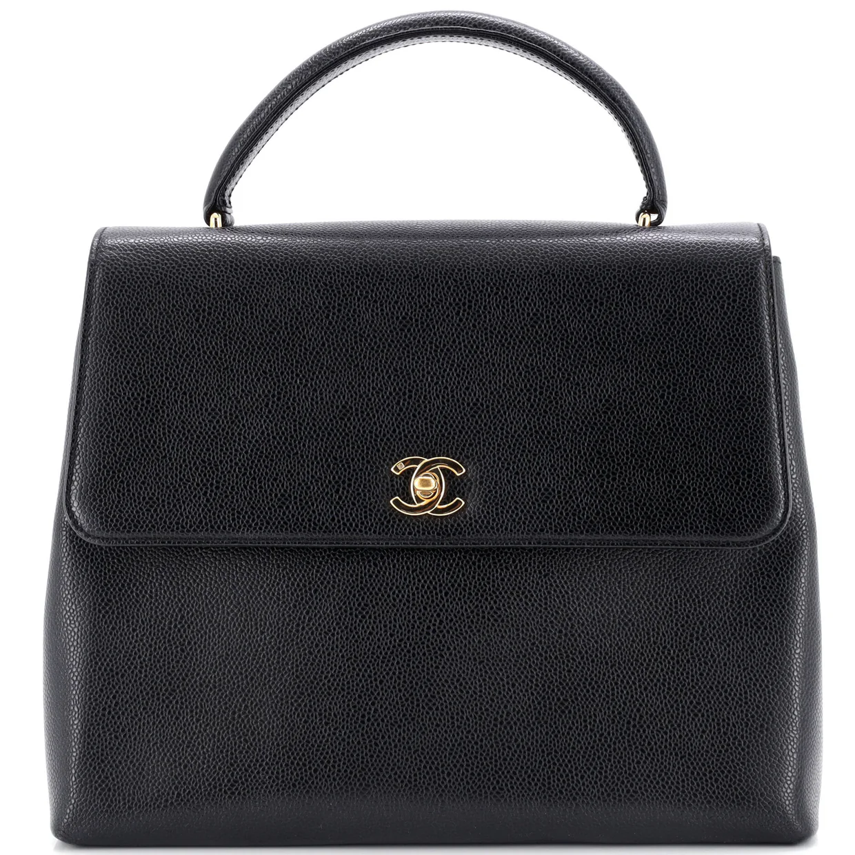 Vintage Classic Top Handle Flap Bag Caviar Jumbo - Deep Luxury