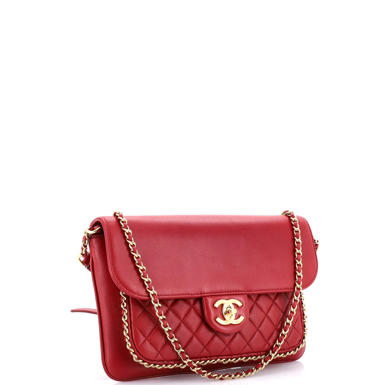 Unchained Flap Crossbody Bag Quilted Lambskin Medium - Deep Luxury