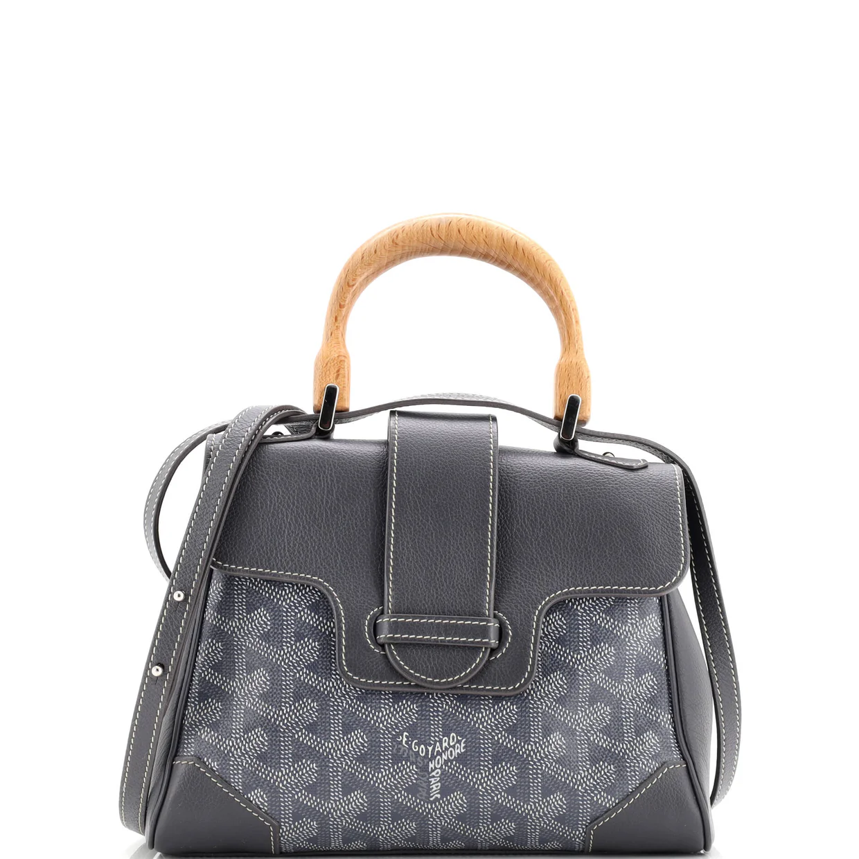 Saigon Top Handle Bag Coated Canvas with Leather Mini - Deep Luxury