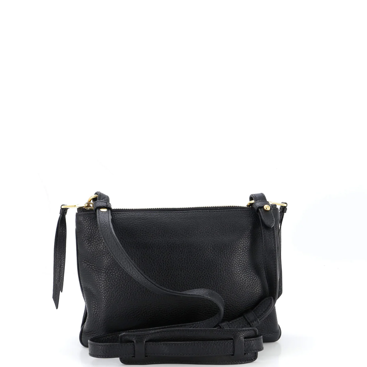 Dual Strap Double Zip Crossbody Bag Vitello Daino Small - Deep Luxury