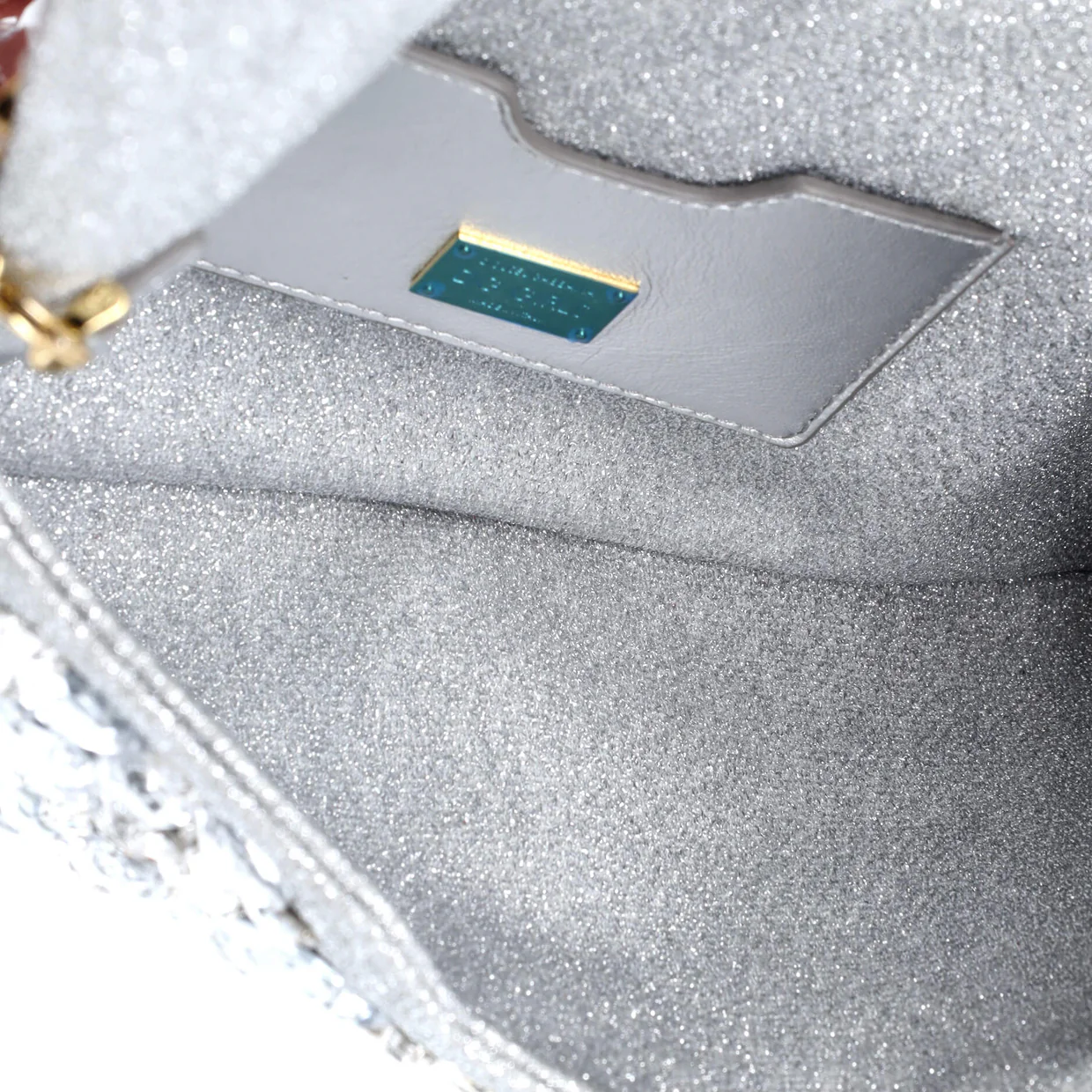 Fold Over Chain Clutch Crystal Embellished Satin Medium - Deep Luxury