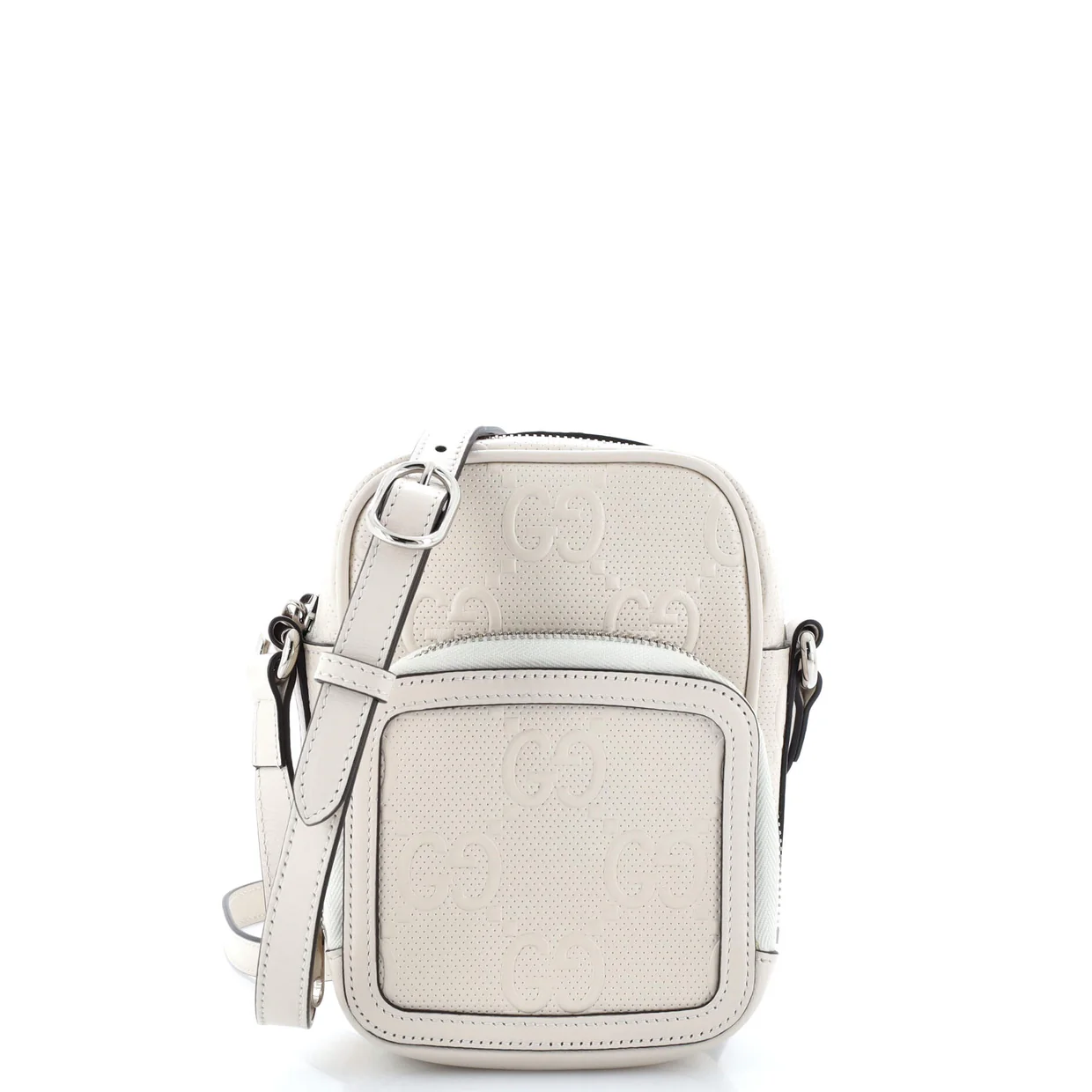 Top Handle Crossbody Bag GG Embossed Perforated Leather Mini - Deep Luxury