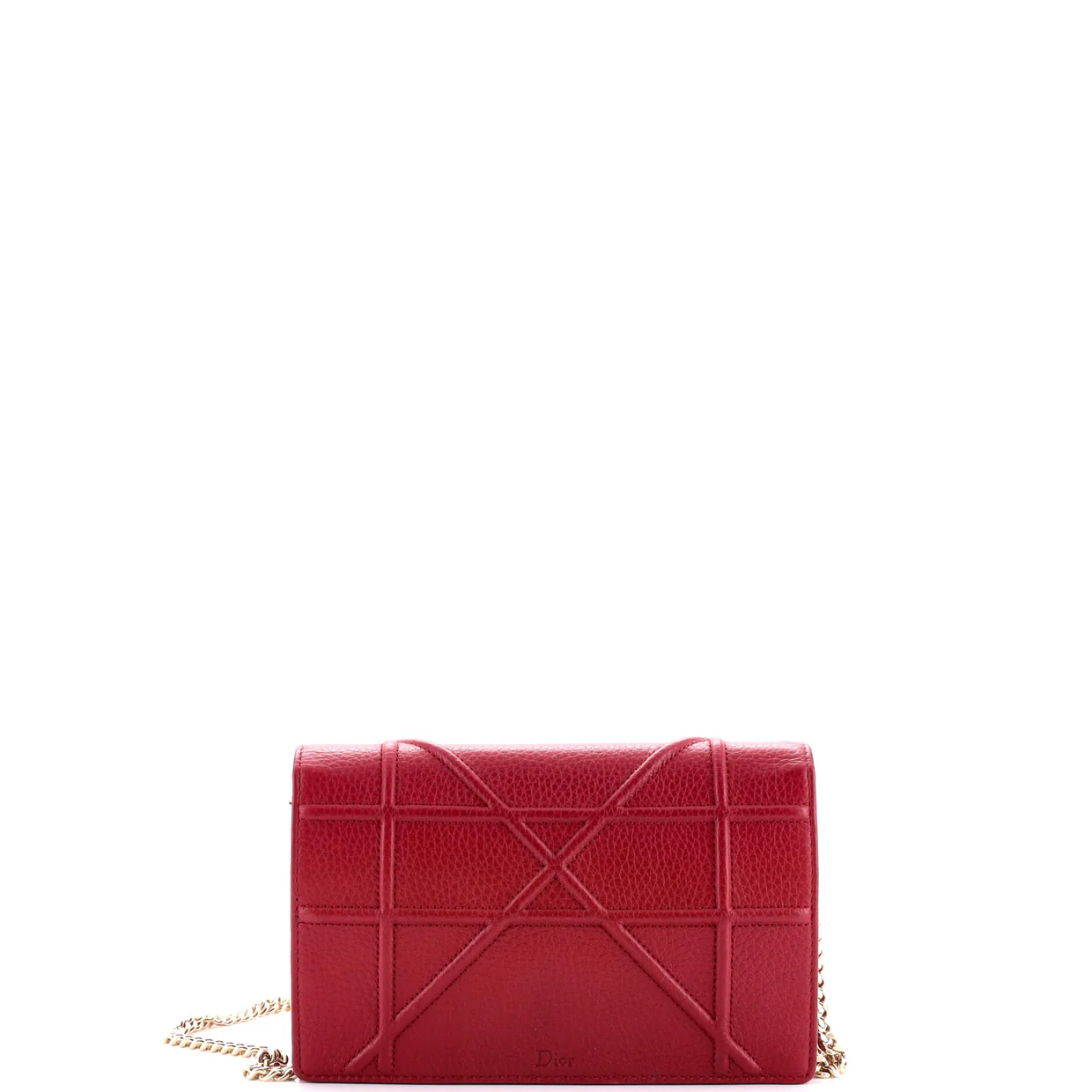 Diorama Wallet on Chain Leather - Deep Luxury