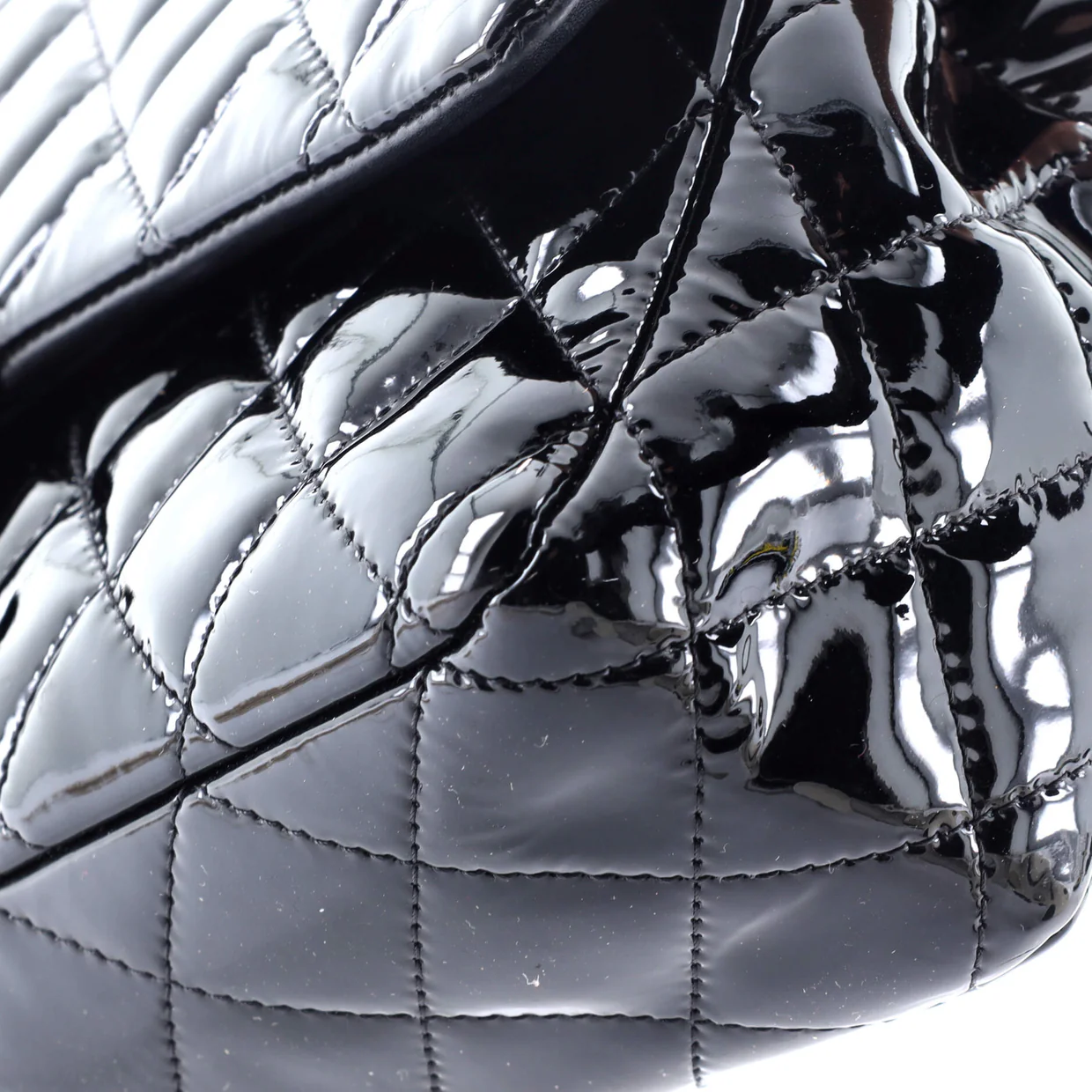 Classic Double Flap Bag Quilted Patent Medium - Deep Luxury