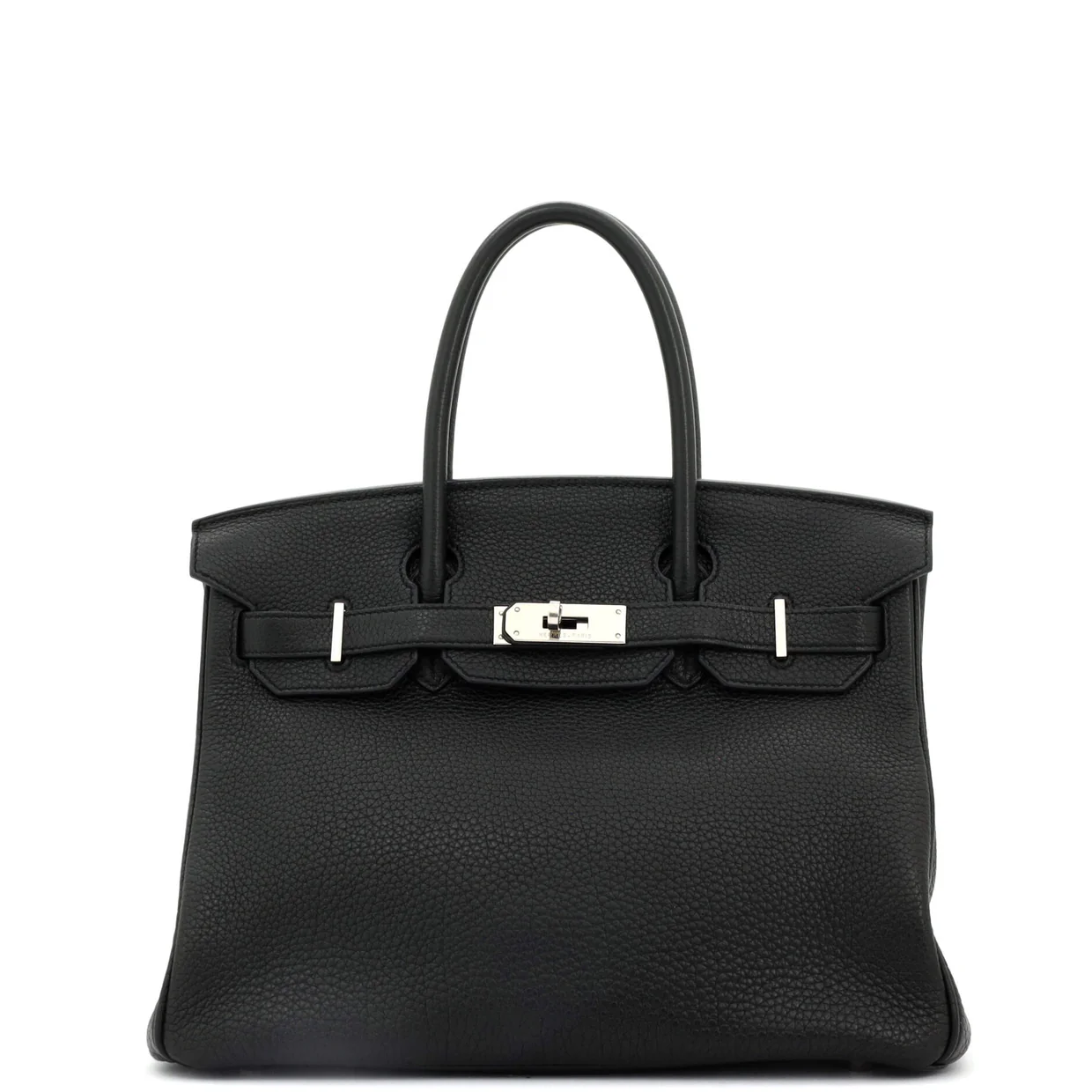 Birkin Handbag Noir Togo with Palladium Hardware 30 - Deep Luxury