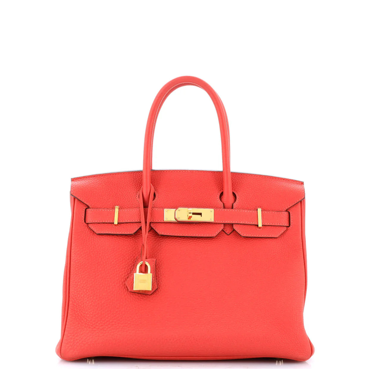 Birkin Handbag Rouge Pivoine Togo with Gold Hardware 30 - Deep Luxury