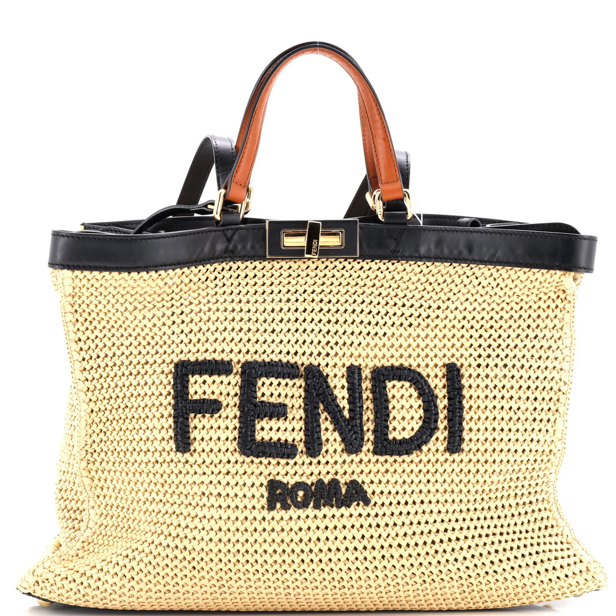 Peekaboo X-Tote Raffia Medium - Deep Luxury