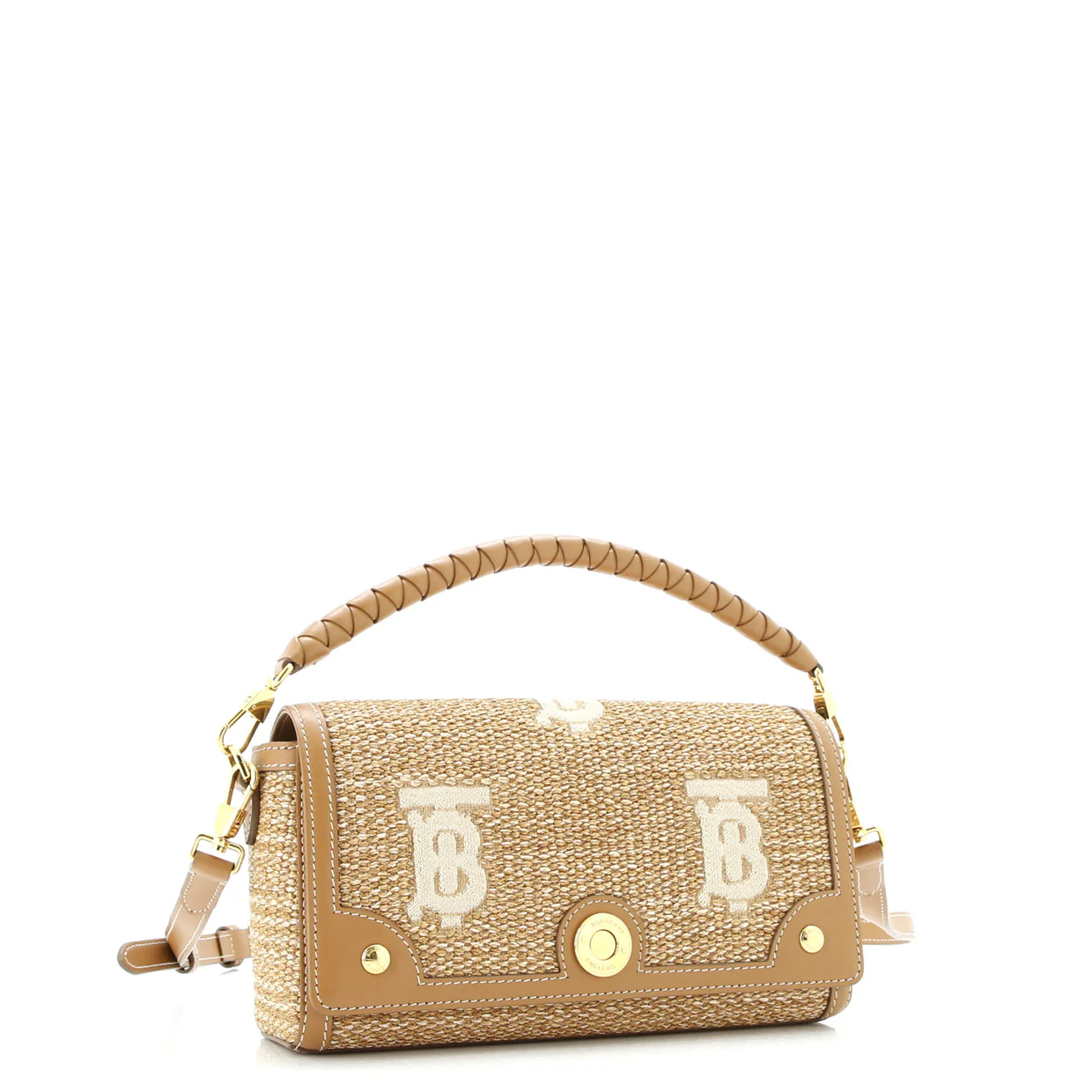 Note Top Handle Bag Embroidered Raffia with Leather - Deep Luxury