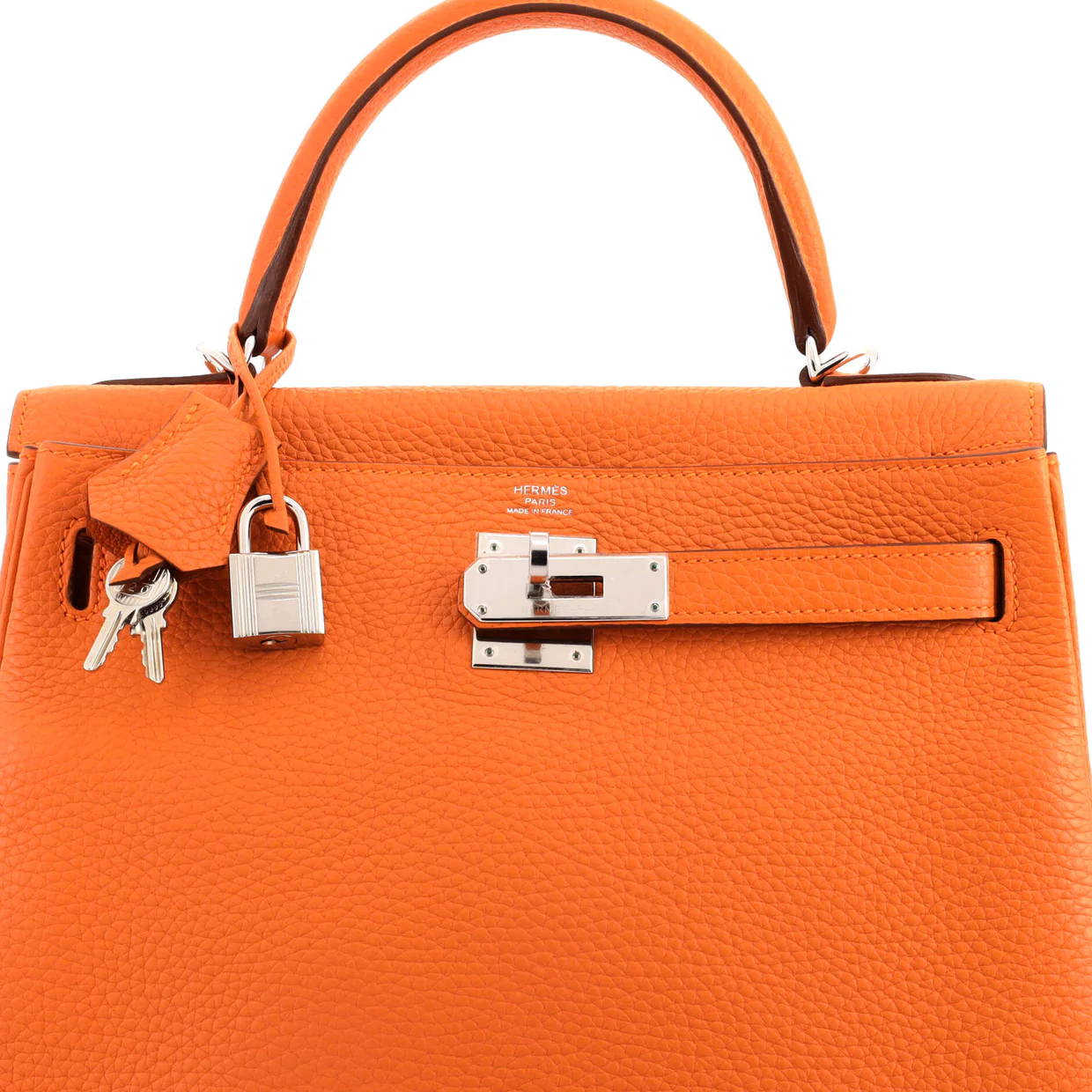 Kelly Handbag Feu Clemence with Palladium Hardware 28 - Deep Luxury