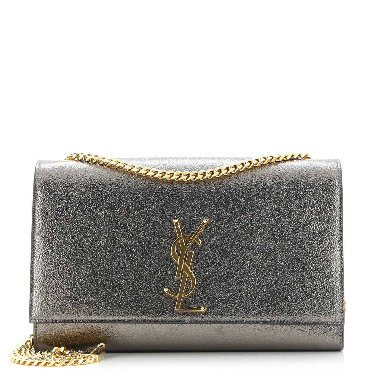 Classic Monogram Crossbody Bag Metallic Leather Medium - Deep Luxury