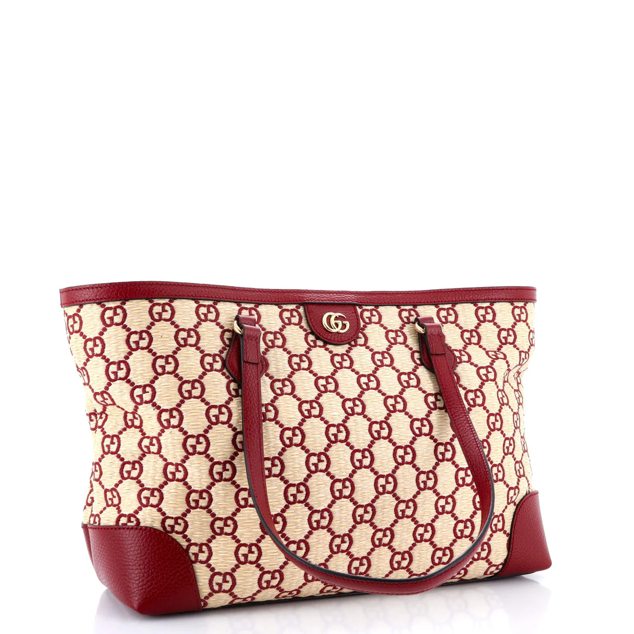 Ophidia Shopping Tote GG Raffia Medium - Deep Luxury