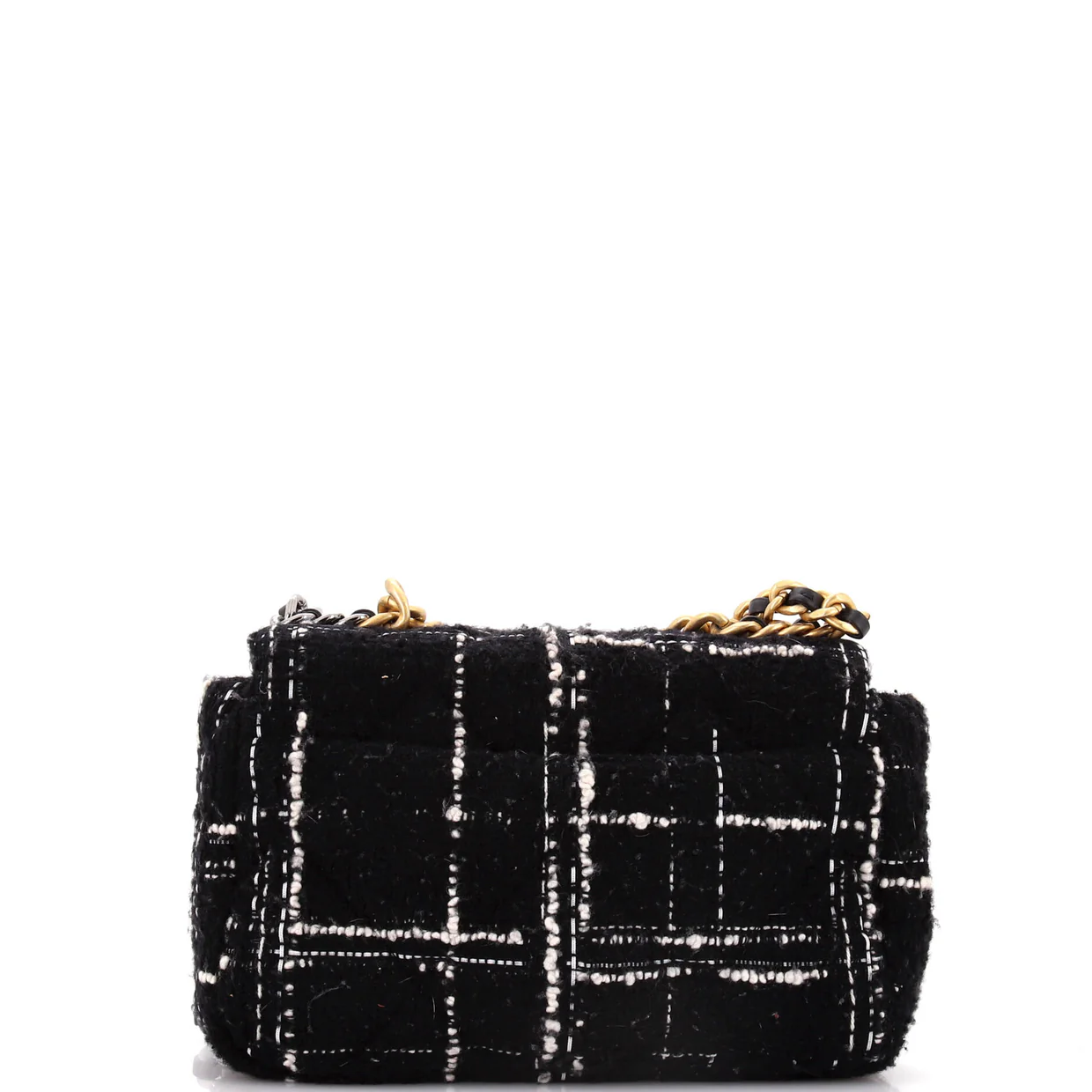 19 Flap Bag Quilted Tweed Medium - Deep Luxury