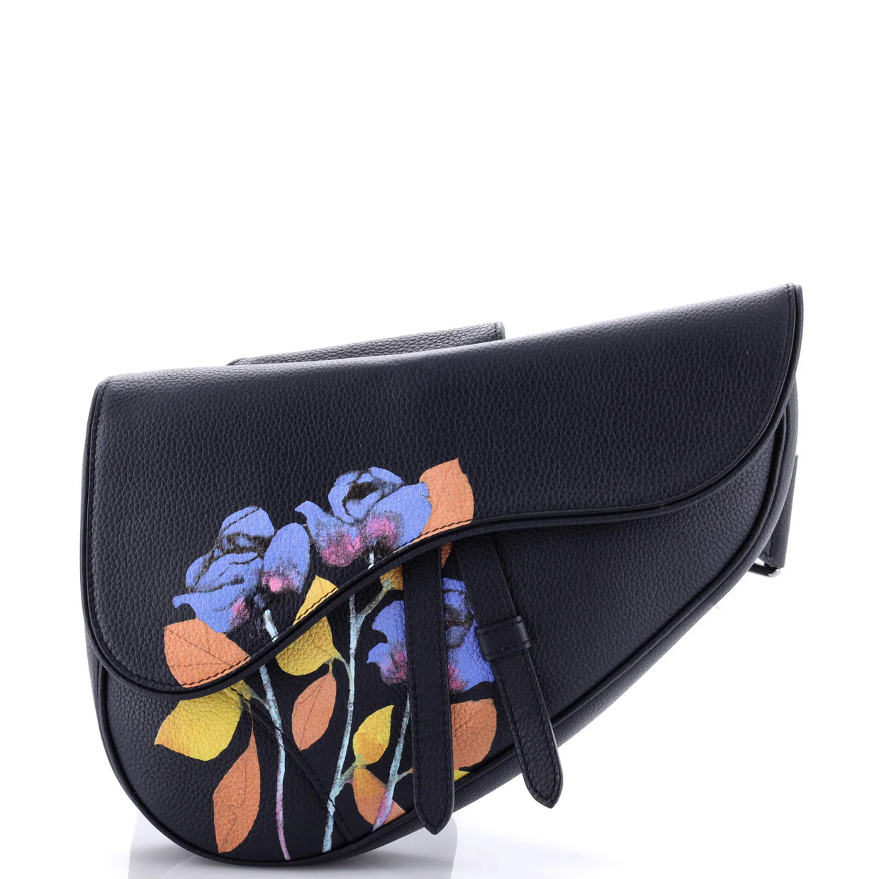 Alex Foxton Floral Saddle Crossbody Bag Printed Leather - Deep Luxury