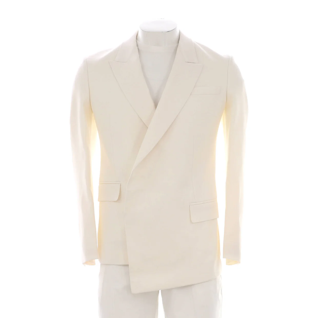 Men's Collar Asymmetric Blazer Wool - Deep Luxury