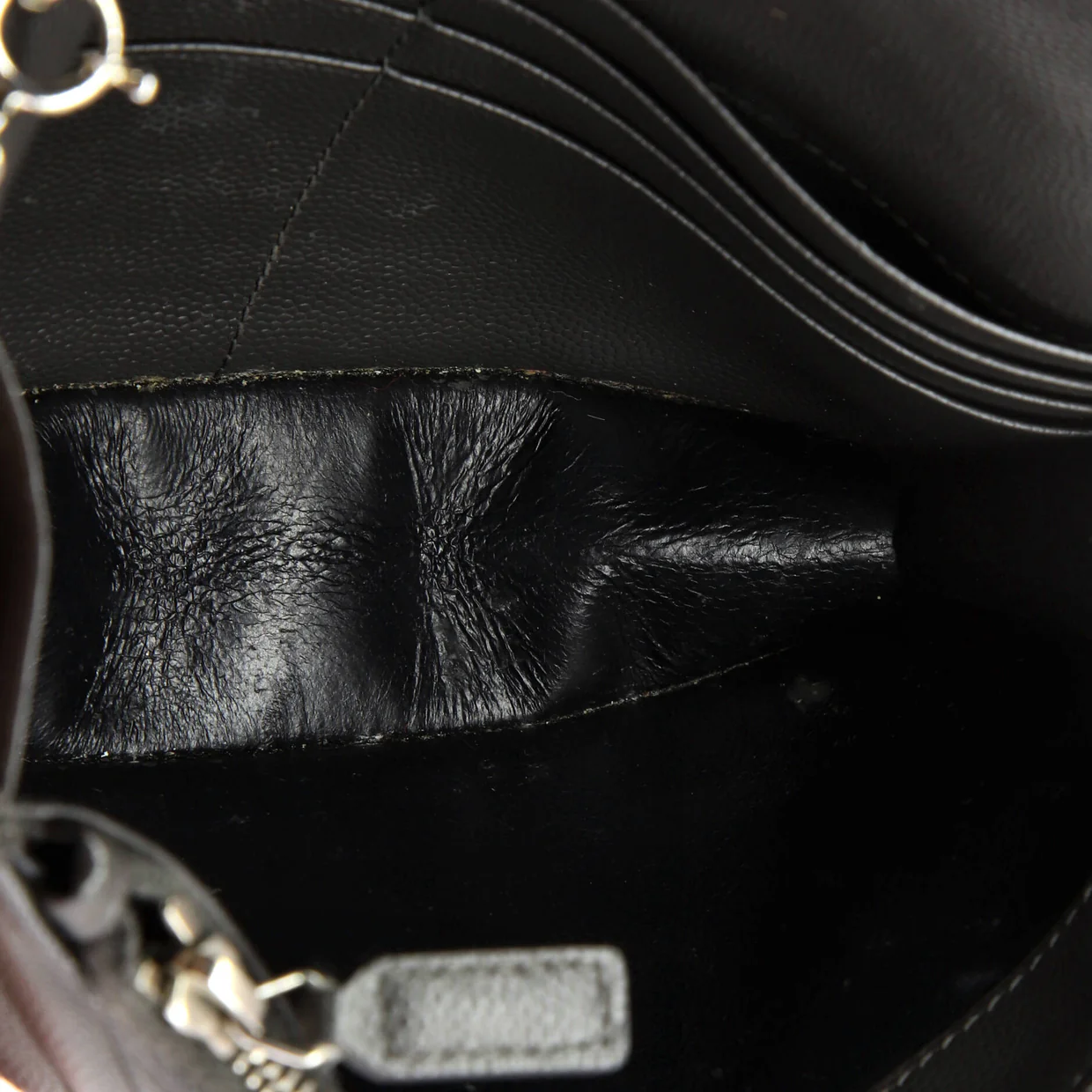 Classic Monogram Wallet on Chain Matelasse Chevron Leather Small - Deep Luxury