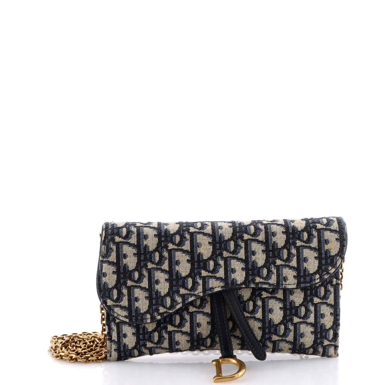 Saddle Chain Wallet Oblique Canvas - Deep Luxury