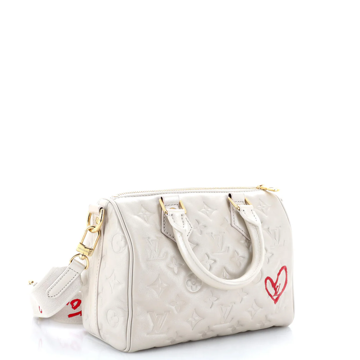 Speedy Bandouliere Bag Limited Edition Fall in Love Monogram Embossed Lambskin 22 - Deep Luxury