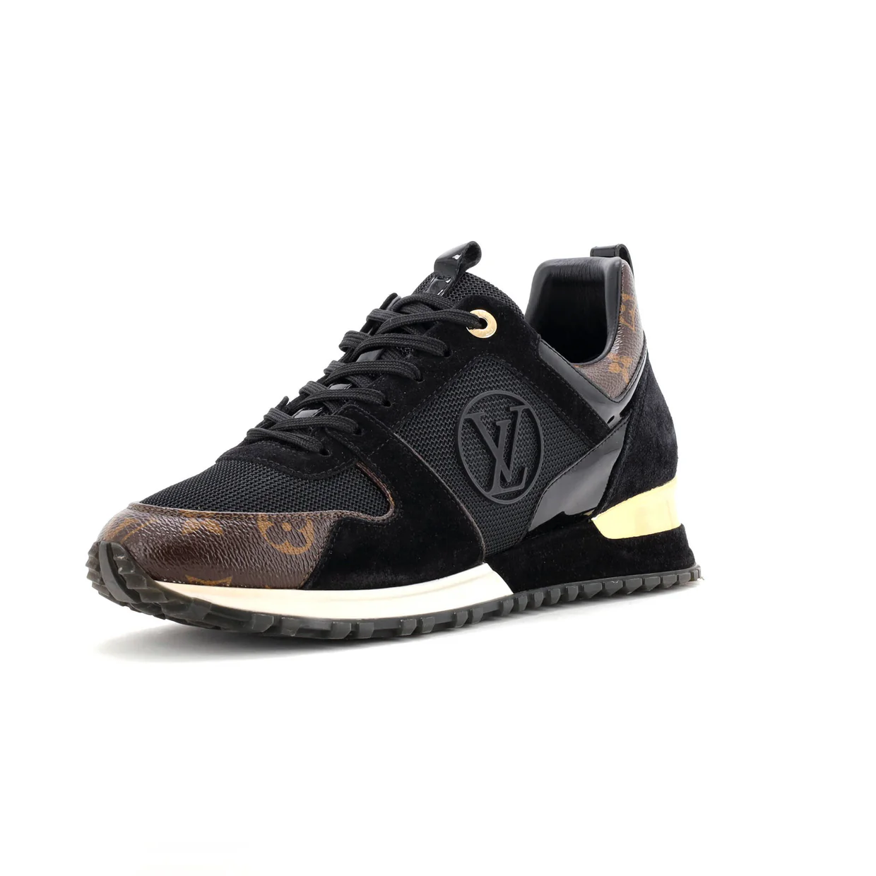 Women's Run Away Sneakers Mesh with Monogram Canvas and Suede - Deep Luxury