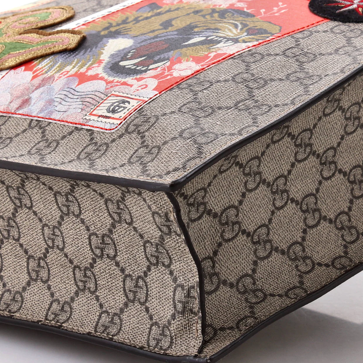 Courrier Convertible Soft Open Tote GG Coated Canvas with Applique North South - Deep Luxury