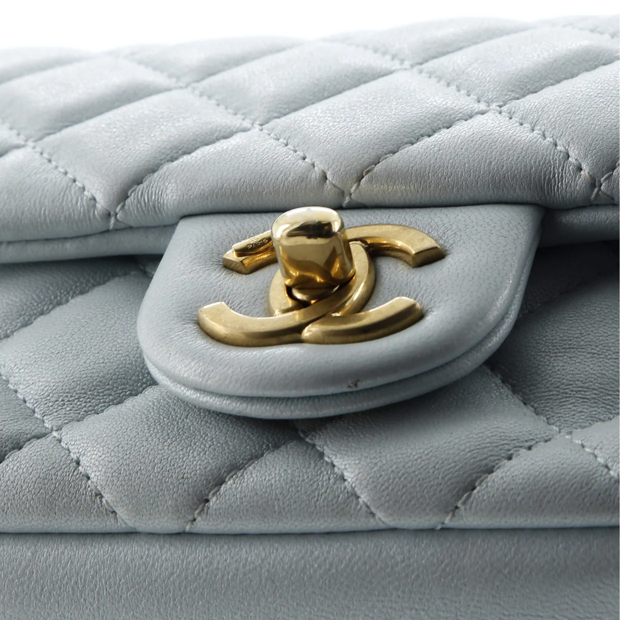 Pearl Twist Square Flap Bag Quilted Shiny Lambskin Mini - Deep Luxury