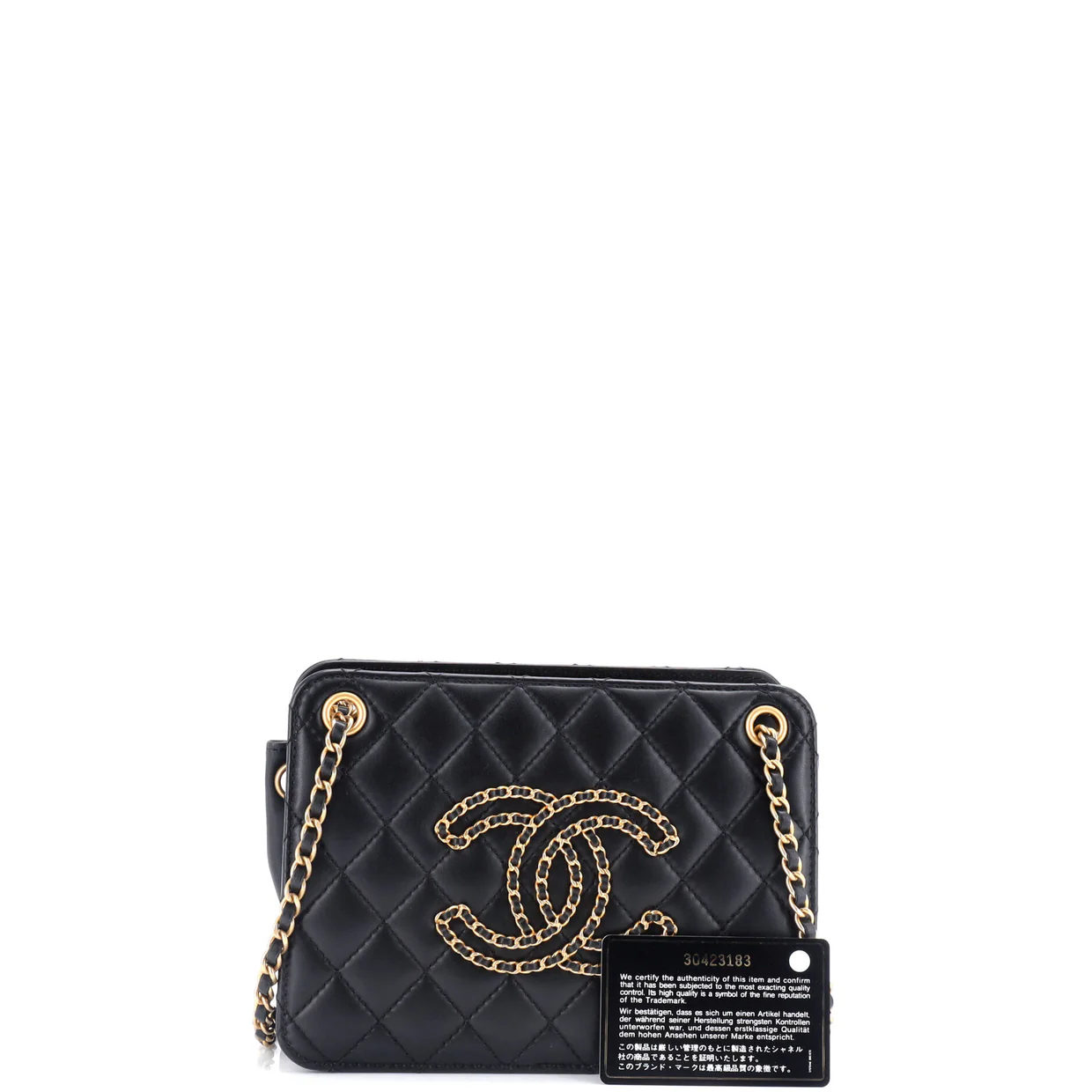 Once Upon a Time Chain CC Accordion Tote Quilted Calfskin Small - Deep Luxury