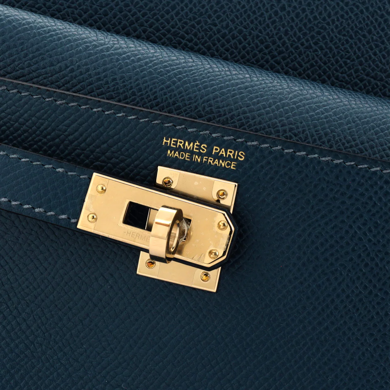 Kelly Sellier en Desordre Bag Blue Epsom with Permabrass Hardware 20 - Deep Luxury
