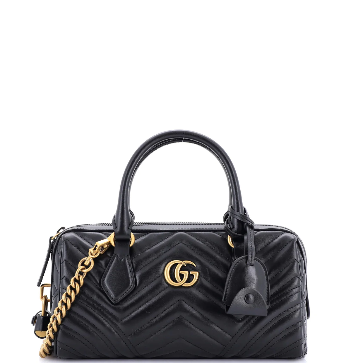 GG Marmont Top Handle Boston Bag Matelasse Leather Small - Deep Luxury