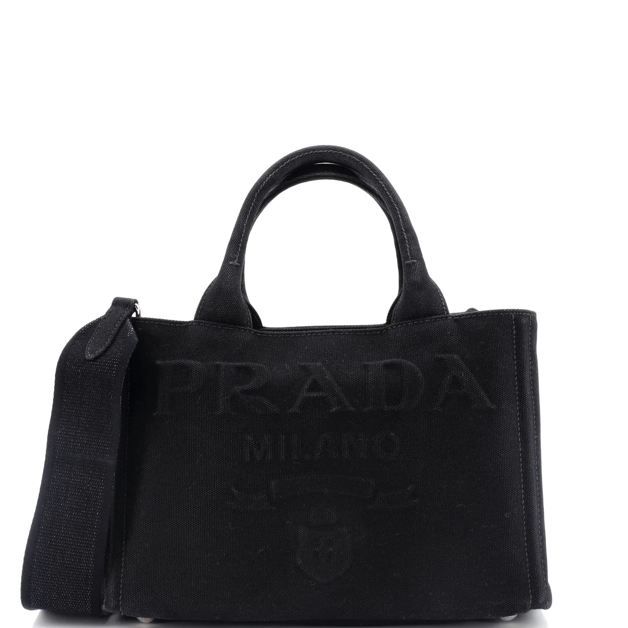 Embossed Logo Canapa Convertible Tote Canvas Mini - Deep Luxury