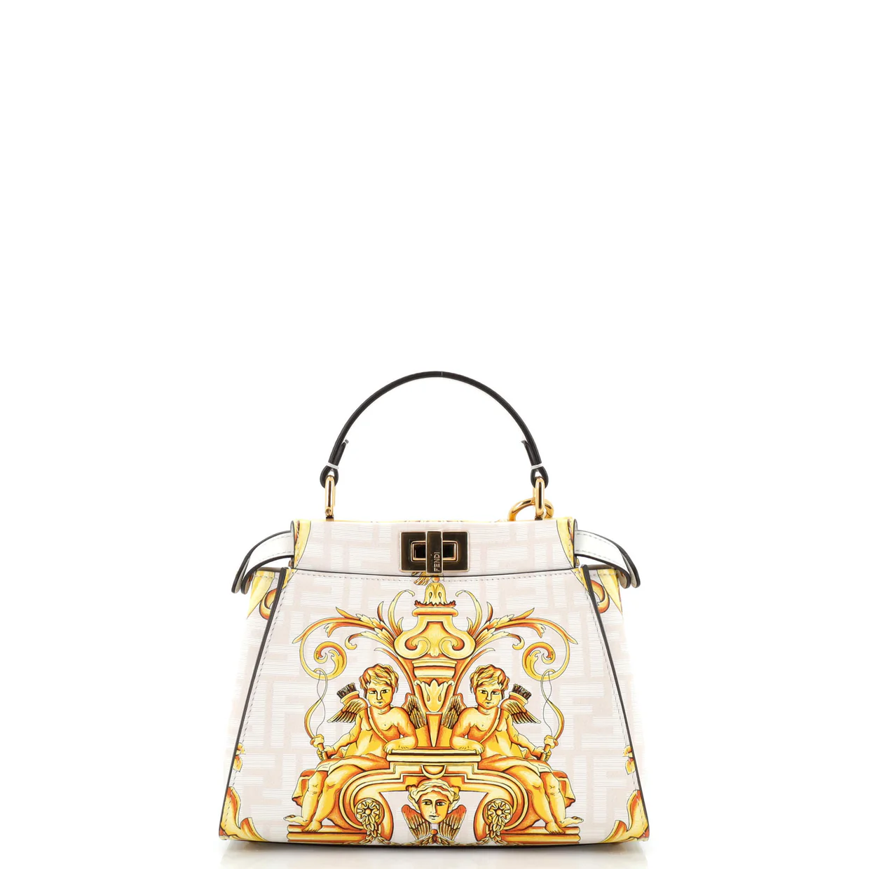 x Versace Fendace Peekaboo Bag Printed Zucca Leather Mini - Deep Luxury