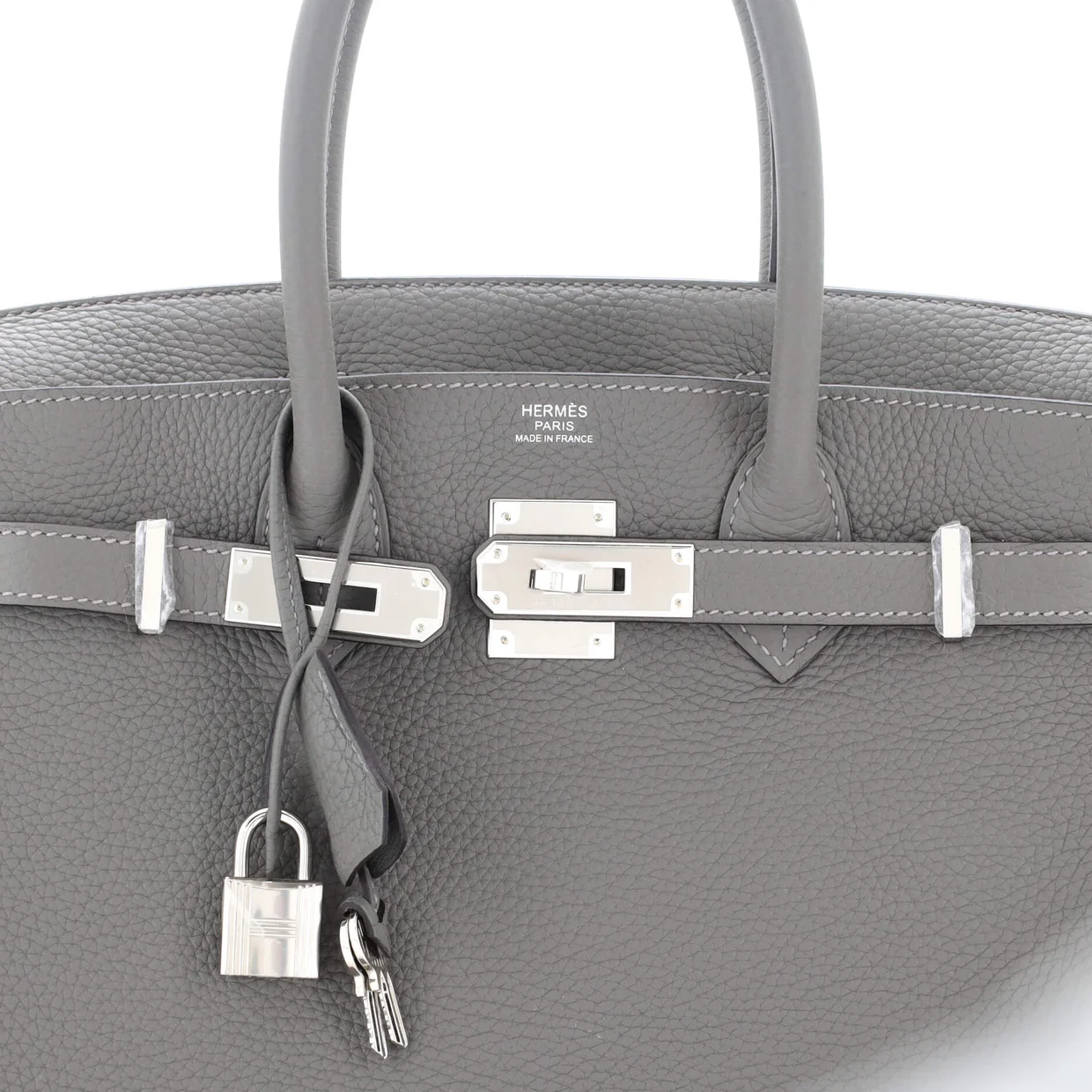 Birkin Handbag Grey Togo with Palladium Hardware 30 - Deep Luxury