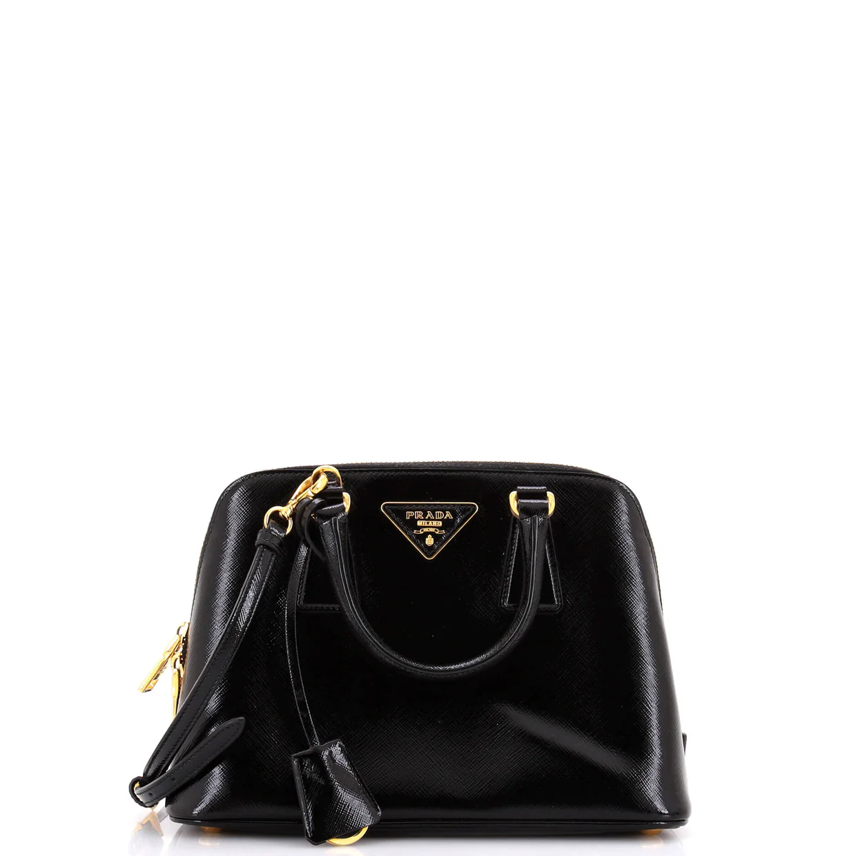 Promenade Bag Vernice Saffiano Leather Small - Deep Luxury