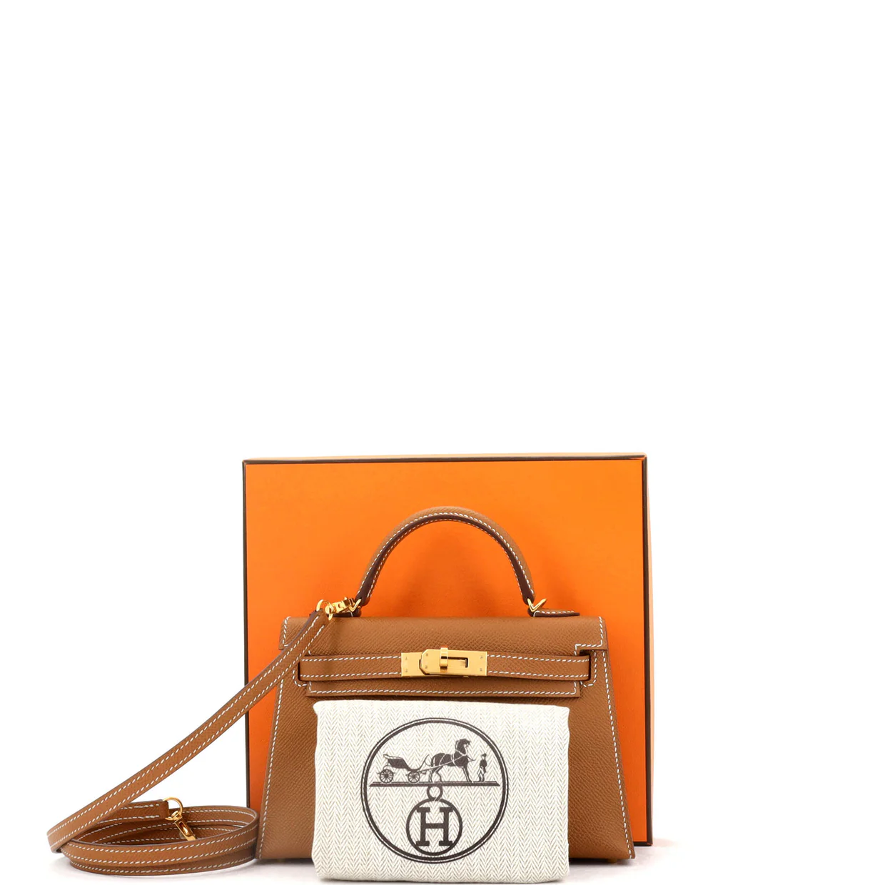 Kelly Mini II Bag Gold Epsom with Gold Hardware 20 - Deep Luxury